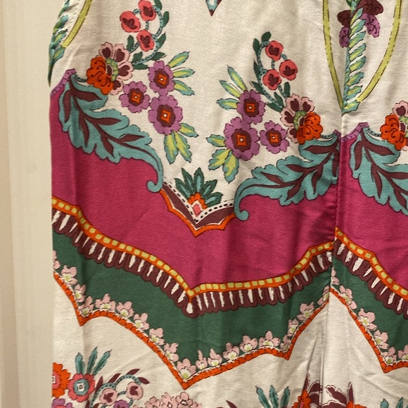 Rachel Zoe Wide Leg Pants.  Bright Pink/Orange/Green/White Flower Pattern.  XS - Picture 3 of 10